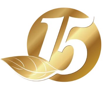 Odznaka za 15 lat istnienia firmy Natural Pharmaceuticals